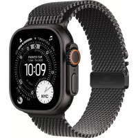 Умные часы Apple Watch Ultra 3 LTE 49 мм (титановый корпус, черный/черный, миланская петля M)