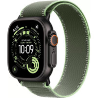 Умные часы Apple Watch Ultra 3 LTE 49 мм (титановый корпус, черный/зеленый, нейлоновый ремешок размера S/M)
