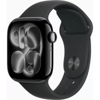 Умные часы Apple Watch Series 11 46 мм (алюминиевый корпус, черный/черный, спортивный силиконовый ремешок S/M)