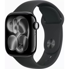 Умные часы Apple Watch Series 11 46 мм (алюминиевый корпус, черный/черный, спортивный силиконовый ремешок S/M)