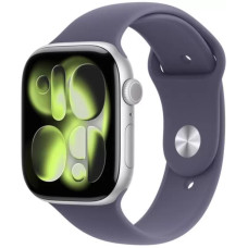 Умные часы Apple Watch Series 11 46 мм (алюминиевый корпус, серебристый/фиолетовый, спортивный силиконовый ремешок M/L)