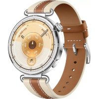 Умные часы Huawei Watch GT 6 41 мм (серебристый, с коричневым кожаным ремешком)