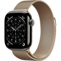 Умные часы Apple Watch Series 11 LTE 46 мм (титановый корпус, сланец/золотистый, миланская петля)