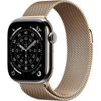 Умные часы Apple Watch Series 11 LTE 42 мм (титановый корпус, природный/золотистый, миланская петля)