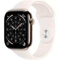Умные часы Apple Watch Series 11 LTE 46 мм (титановый корпус, золотистый/легкие румяна, спортивный силиконовый ремешок M/L)