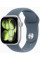 Умные часы Apple Watch Series 11 42 мм (алюминиевый корпус, серебристый/синий, спортивный силиконовый ремешок)