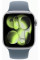 Умные часы Apple Watch Series 11 42 мм (алюминиевый корпус, серебристый/синий, спортивный силиконовый ремешок)