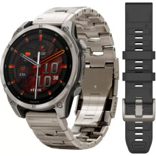 Умные часы Garmin Fenix 8 Sapphire, Titanium 47мм (светло-серый, титановый ремешок)
