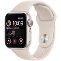 Смарт-часы Apple Watch SE 2 44 мм (алюминиевый корпус, звездный свет/звездный свет, силиконовый ремешок)