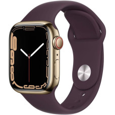 Смарт-часы Apple Watch Series 7 LTE 41 мм (сталь золото/темная вишня спортивный)