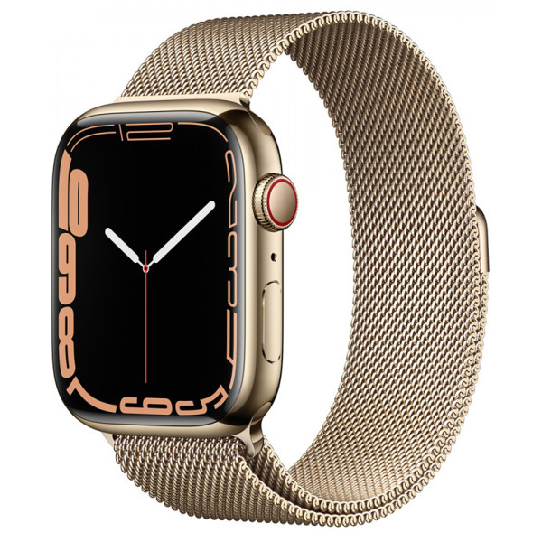 Смарт-часы Apple Watch Series 7 LTE 45mm stainless steel золотистый