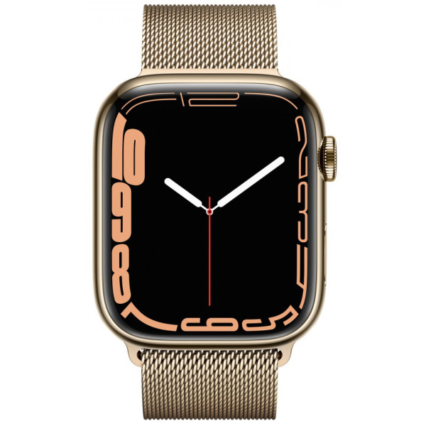 Смарт-часы Apple Watch Series 7 LTE 45mm stainless steel золотистый