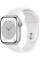 Смарт-часы Apple Watch Series 8 41 мм (алюминиевый корпус, серебристый/белый, спортивный силиконовый ремешок)