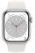 Смарт-часы Apple Watch Series 8 41 мм (алюминиевый корпус, серебристый/белый, спортивный силиконовый ремешок)