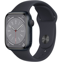 Смарт-часы Apple Watch Series 8 41 мм (алюминиевый корпус, полуночный/полуночный, спортивный силиконовый ремешок)