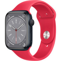 Смарт-часы Apple Watch Series 8 45 мм (алюминиевый корпус, полуночный/красный, силиконовый ремешок)