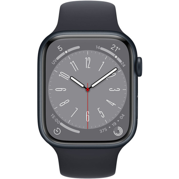 Смарт-часы Apple Watch Series 8 45 мм (алюминиевый корпус, полуночный/полуночный, спортивный силиконовый ремешок)