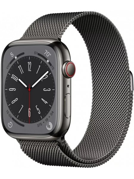 Смарт-часы Apple Watch Series 8 45 мм (корпус из стали, графитовый/графитовый, миланский сетчатый браслет)