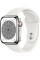 Смарт-часы Apple Watch Series 8 LTE 41 мм (корпус из стали, серебристый/белый, силиконовый ремешок)