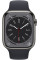 Смарт-часы Apple Watch Series 8 LTE 45 мм (корпус из стали, темно-серый/темно-серый, силиконовый ремешок)