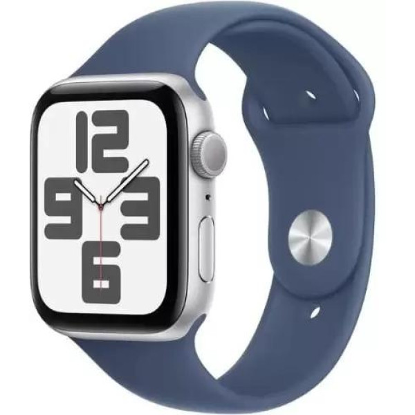 Умные часы Apple Watch SE 2 40 мм (алюминиевый корпус, серебристый/синий, спортивный силиконовый ремешок S/M)