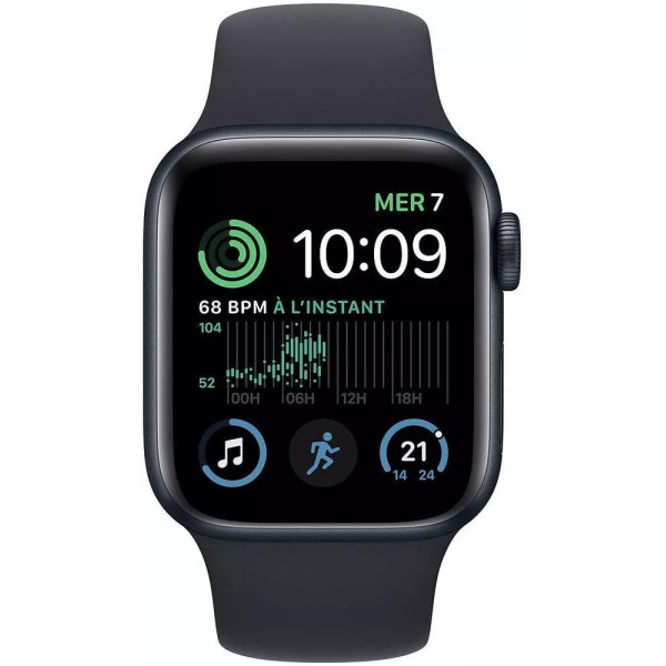Умные часы Apple Watch SE 2 40 мм (алюминиевый корпус, полуночный/полуночный, спортивный силиконовый ремешок)