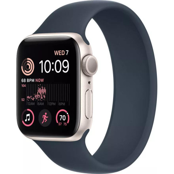 Умные часы Apple Watch SE 2 40 мм (алюминиевый корпус, звездный свет/синий шторм, силиконовый ремешок)