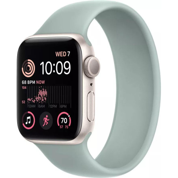 Умные часы Apple Watch SE 2 40 мм (алюминиевый корпус, звездный свет/суккулент, силиконовый ремешок)