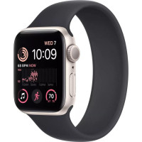 Умные часы Apple Watch SE 2 40 мм (алюминиевый корпус, звездный свет/темно-серый, силиконовый ремешок)