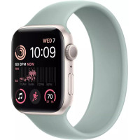 Умные часы Apple Watch SE 2 44 мм (алюминиевый корпус, звездный свет/суккулент, силиконовый ремешок)