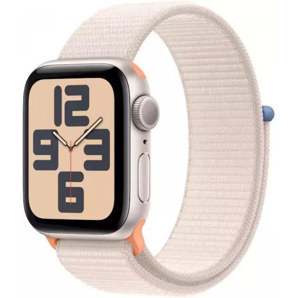 Умные часы Apple Watch SE 2 44 мм (алюминиевый корпус, звездный свет/звездный свет, нейлоновый ремешок)