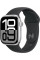 Умные часы Apple Watch Series 10 42 мм (алюминиевый корпус, серебристый/черный, спортивный силиконовый ремешок S/M)