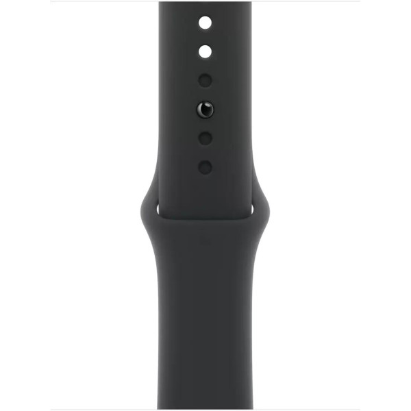 Умные часы Apple Watch Series 10 42 мм (алюминиевый корпус, серебристый/черный, спортивный силиконовый ремешок S/M)