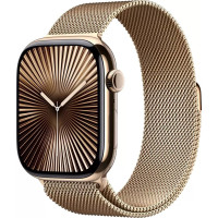 Apple Watch Series 10 LTE 42 мм (титановый корпус, золотистый/золотистый, миланская петля)