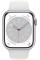 Умные часы Apple Watch Series 8 LTE 45 мм (алюминиевый корпус, серебристый/белый, спортивный силиконовый ремешок)