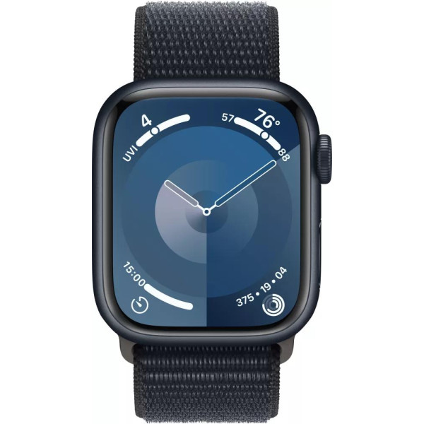 Умные часы Apple Watch Series 9 41 мм (алюминиевый корпус, полуночный/полуночный, спортивный нейлоновый ремешок)