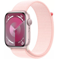 Умные часы Apple Watch Series 9 41 мм (алюминиевый корпус, розовый/розовый, спортивный нейлоновый ремешок)