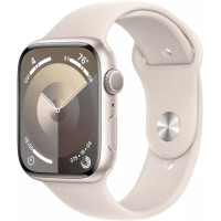 Apple Watch Series 9 41 мм (алюминиевый корпус, звездный свет/звездный свет, спортивный силиконовый ремешок M/L)