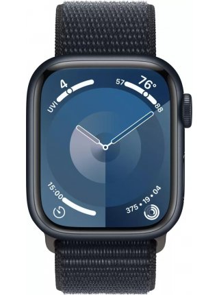 Умные часы Apple Watch Series 9 45 мм (алюминиевый корпус, полуночный/полуночный, спортивный нейлоновый ремешок)