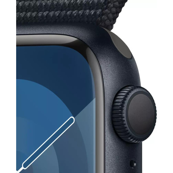 Умные часы Apple Watch Series 9 45 мм (алюминиевый корпус, полуночный/полуночный, спортивный нейлоновый ремешок)