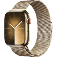 Apple Watch Series 9 LTE 41 мм (корпус из нержавеющей стали, золото/миланский золотистый)