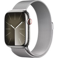 Apple Watch Series 9 LTE 45 мм (корпус из нержавеющей стали, серебристый/миланский серебристый) Apple Watch Series 9 LTE 45 мм (корпус из нержавеющей стали, серебристый/миланский серебристый)
