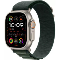 Умные часы Apple Watch Ultra 2 LTE 49 мм (титановый корпус, титановый/темно-зеленый, ремешок из полиэстера S)