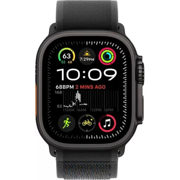 Умные часы Apple Watch Ultra 2 LTE 49 мм (титановый корпус, черный/черный, нейлоновый ремешок M/L)