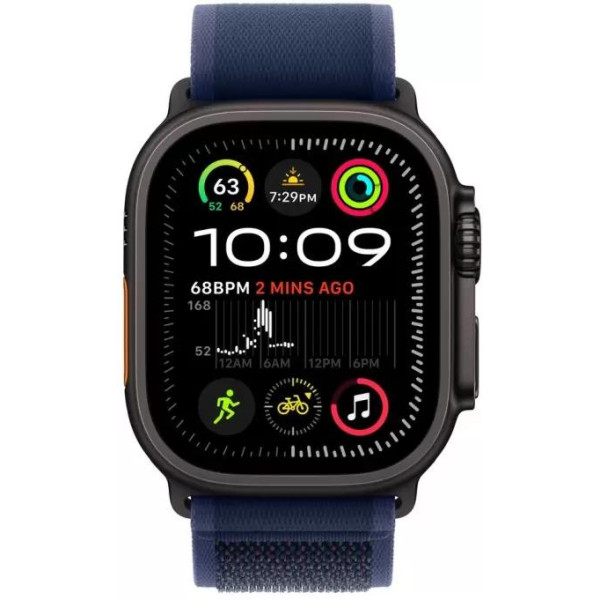 Умные часы Apple Watch Ultra 2 LTE 49 мм (титановый корпус, черный/синий, нейлоновый ремешок M/L)