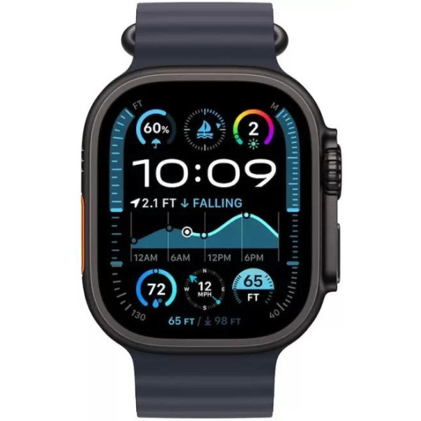 Умные часы Apple Watch Ultra 2 LTE 49 мм (титановый корпус, черный/темно-синий, ремешок из эластомера)