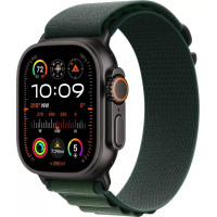 Умные часы Apple Watch Ultra 2 LTE 49 мм (титановый корпус, черный/темно-зеленый, ремешок из полиэстера M)