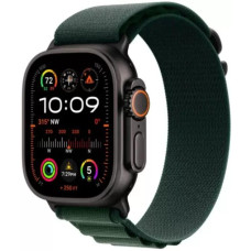 Умные часы Apple Watch Ultra 2 LTE 49 мм (титановый корпус, черный/темно-зеленый, текстильный ремешок размера M)