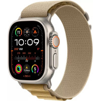 Умные часы Apple Watch Ultra 2 LTE 49 мм (титановый корпус, титановый/бежевый, ремешок из полиэстера S)