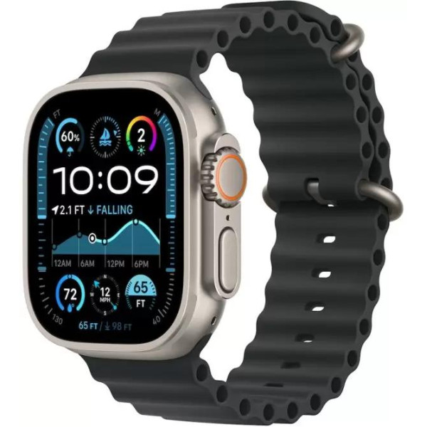 Apple Watch Ultra 2 LTE 49 мм (титановый корпус, титановый/черный, ремешок из эластомера)